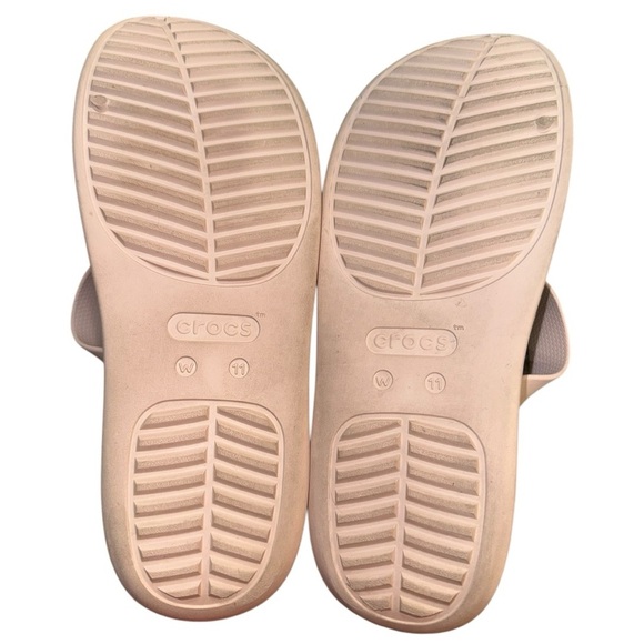 Crocs Brooklyn Strappy Sandals Nude Blush Women’s 11W Wedge Comfort Shoe - Picture 6 of 7